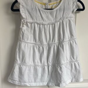 Girls Mini Boden Size 8-9y Eyelet White Top